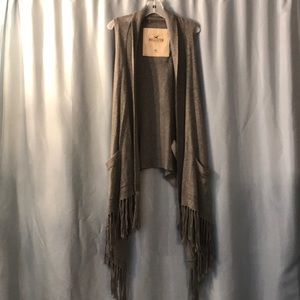 Grey Sleeveless Cardigan
